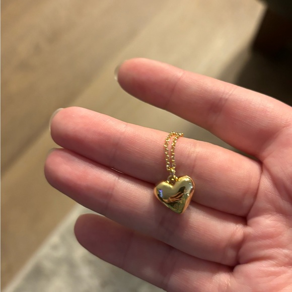 Coach Goldstone Blue Pave’Puffed Heart Signature C Necklace NIB - Picture 4 of 8